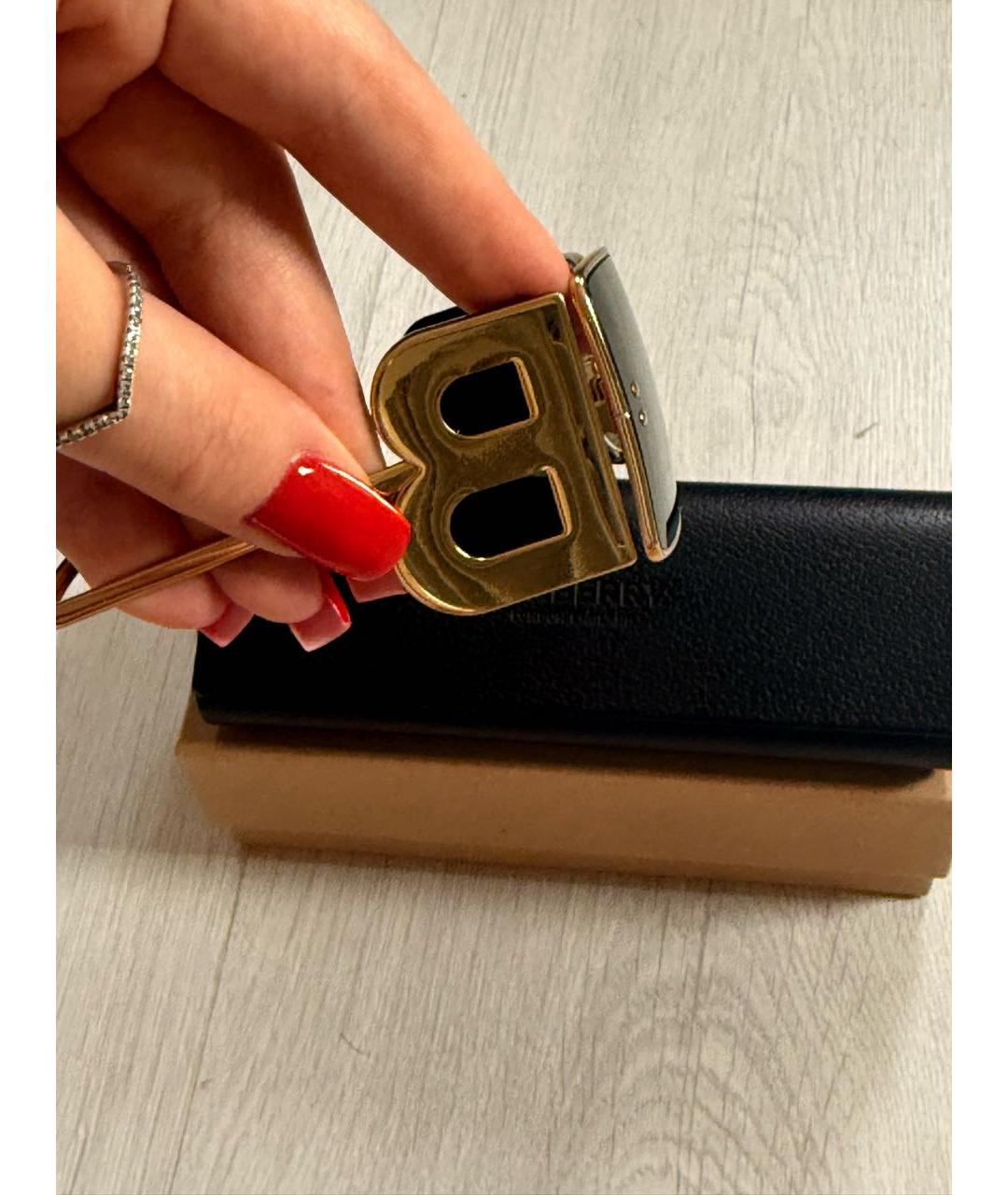 BURBERRY Золотые металлические солнцезащитные очки, фото 4