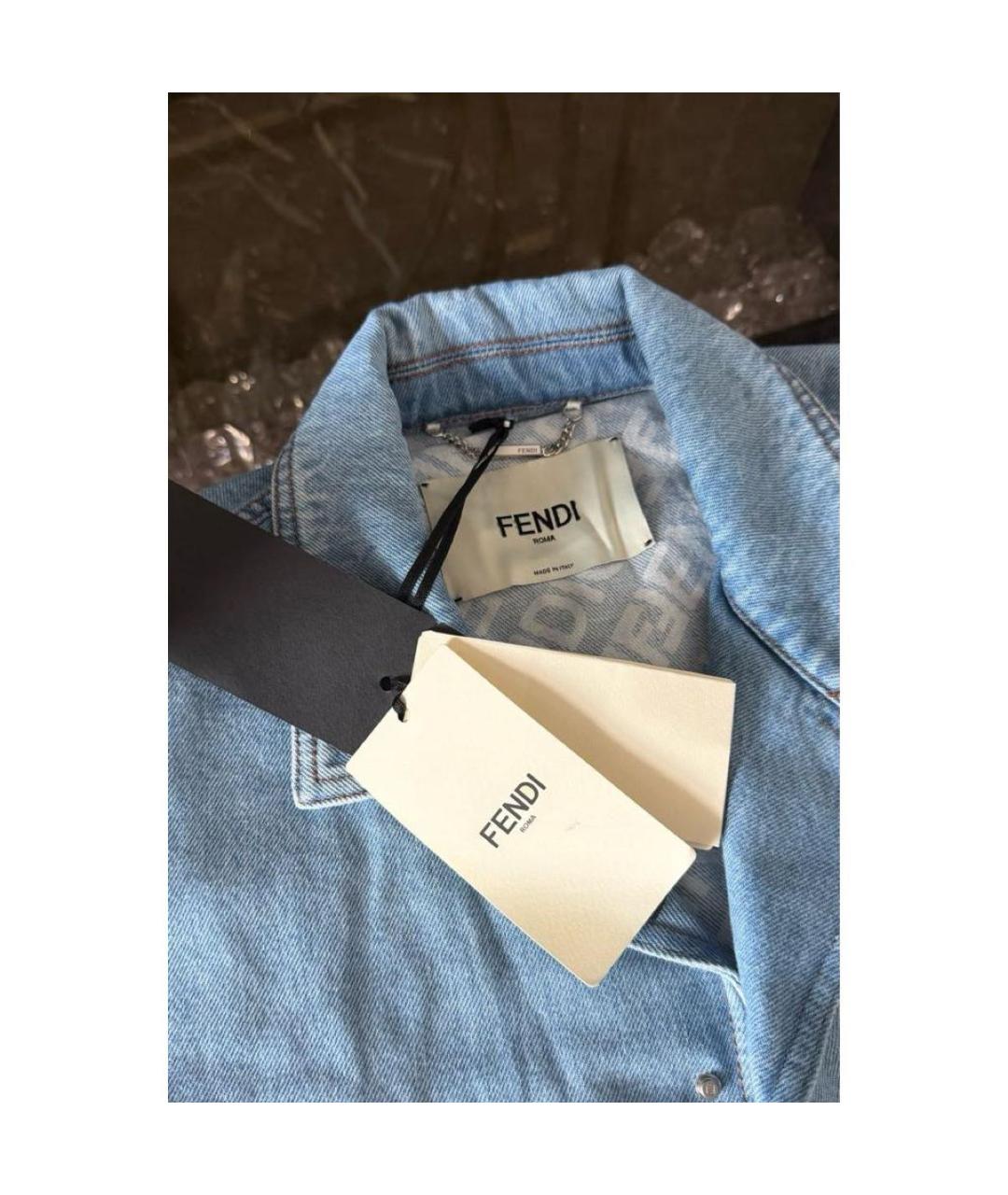 FENDI Синяя деним куртка, фото 6