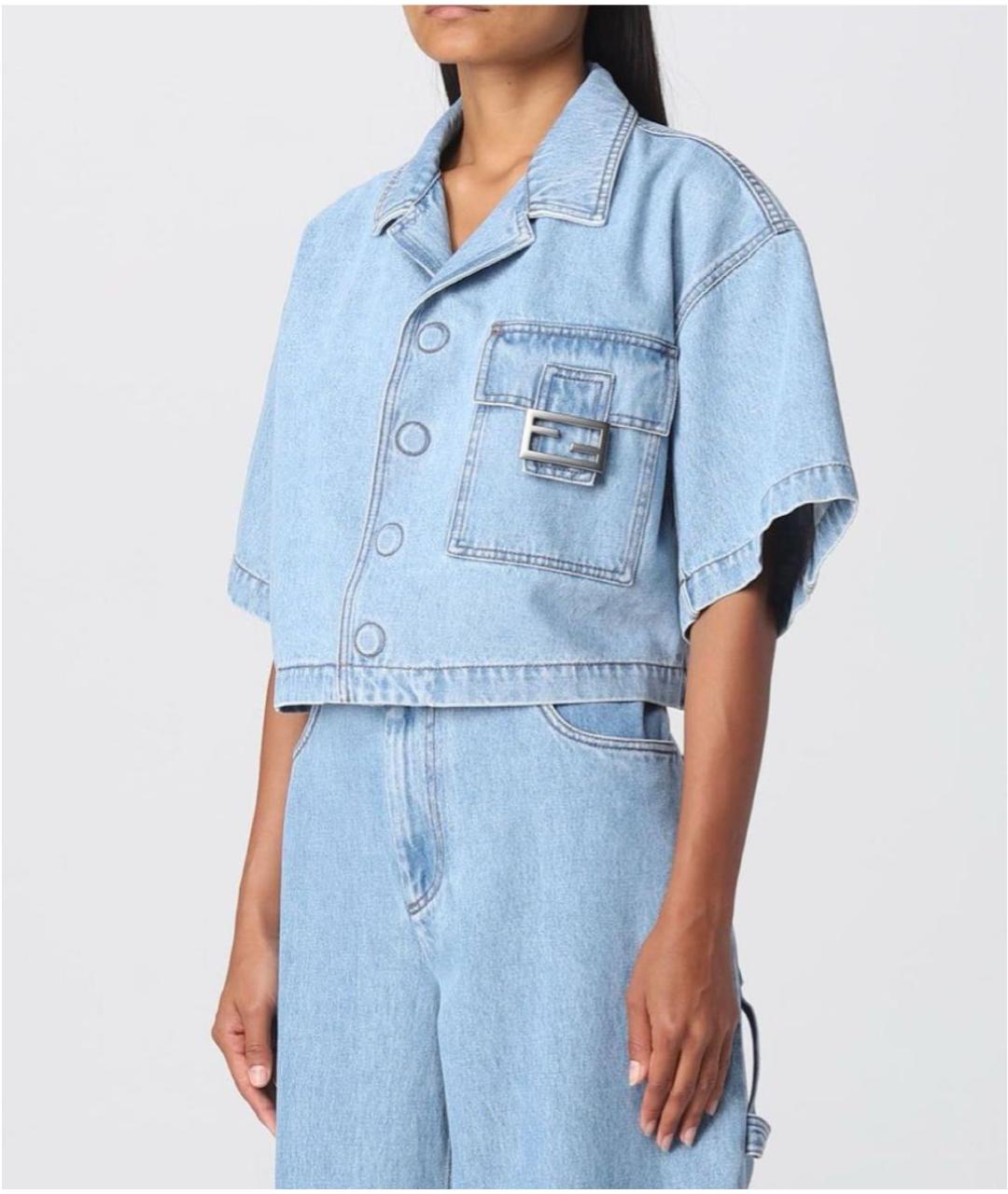 FENDI Синяя деним куртка, фото 4
