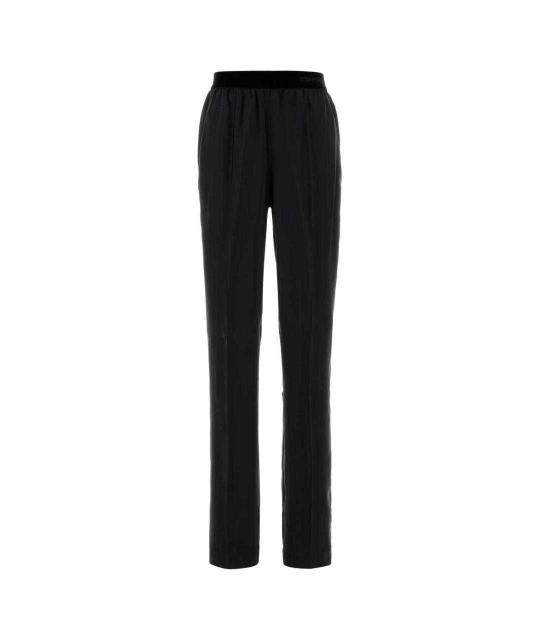 TOM FORD Черные шелковые прямые брюки, фото 1