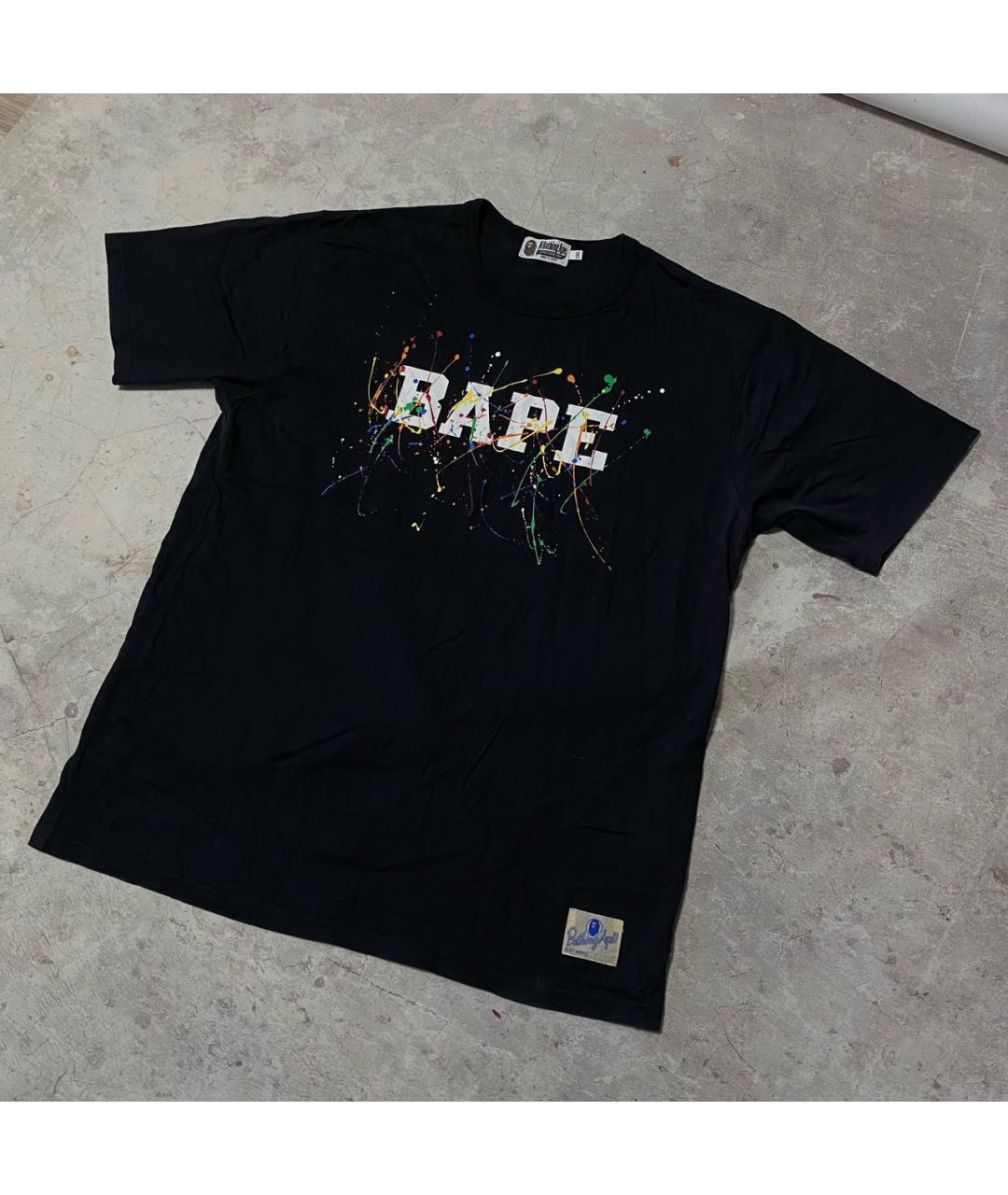 A BATHING APE Черная хлопковая футболка, фото 9