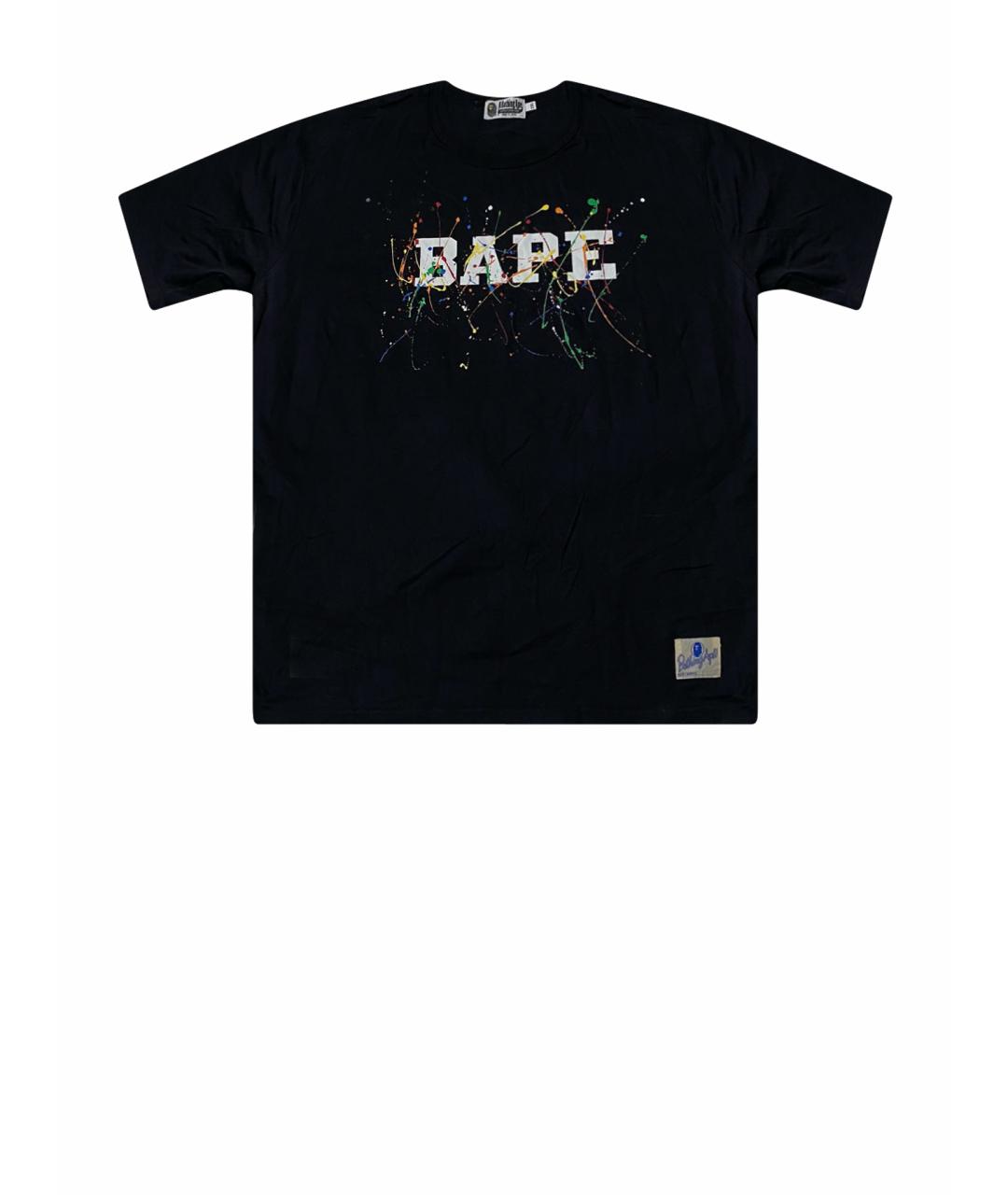 A BATHING APE Черная хлопковая футболка, фото 1