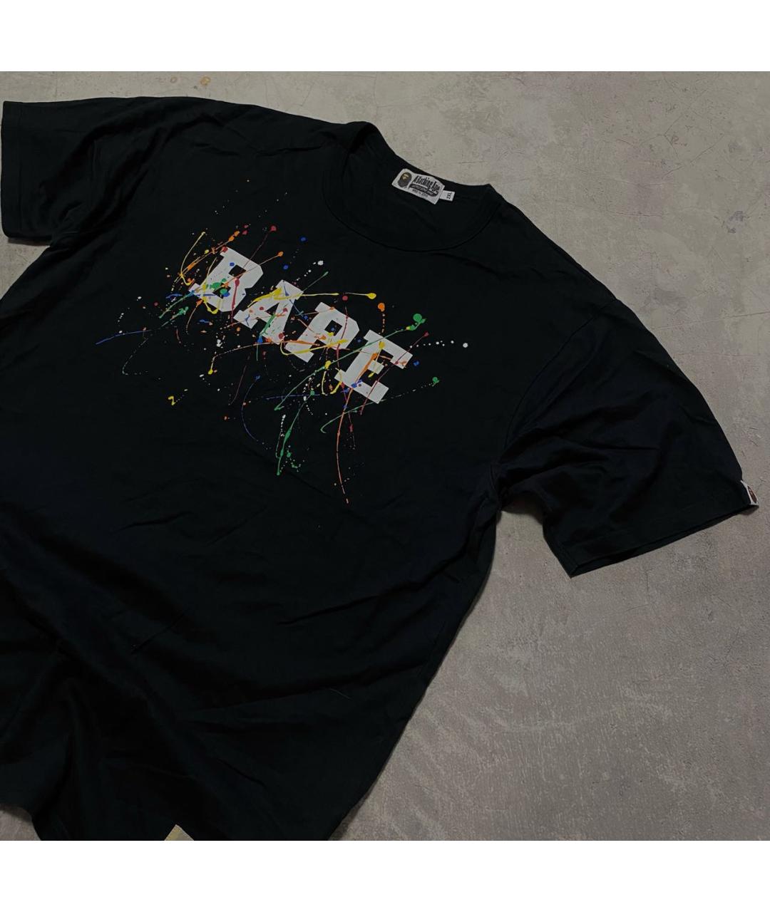A BATHING APE Черная хлопковая футболка, фото 3