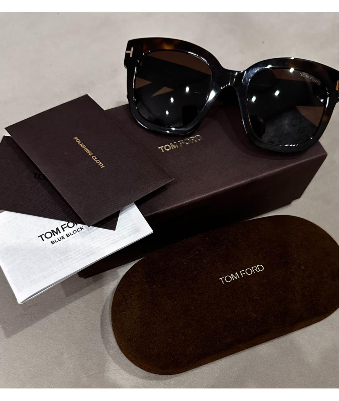 TOM FORD Коричневые пластиковые солнцезащитные очки, фото 8