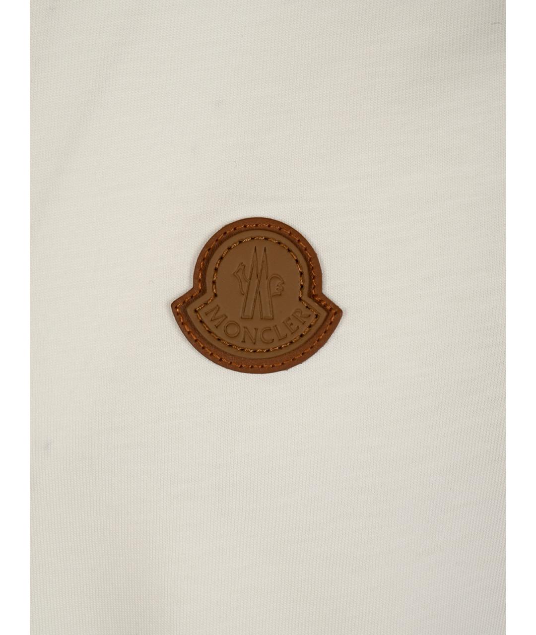 MONCLER Белая хлопковая футболка, фото 5