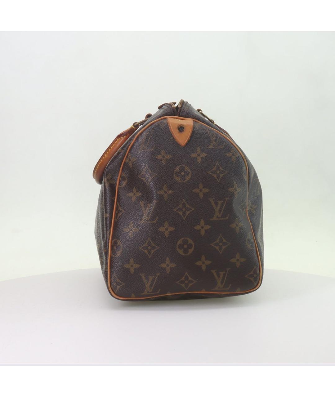 LOUIS VUITTON Коричневая канва сумка с короткими ручками, фото 3