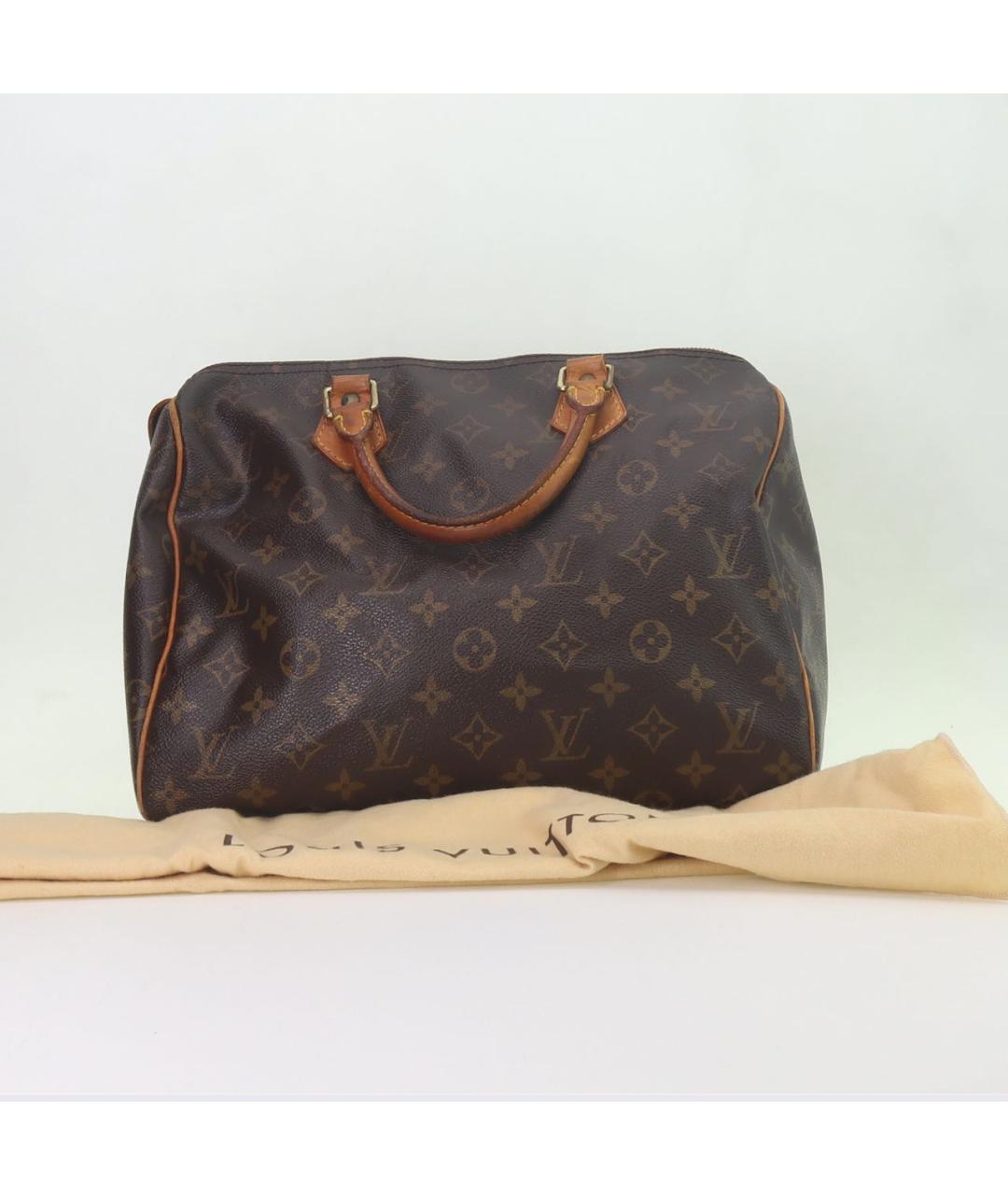 LOUIS VUITTON Коричневая канва сумка с короткими ручками, фото 2