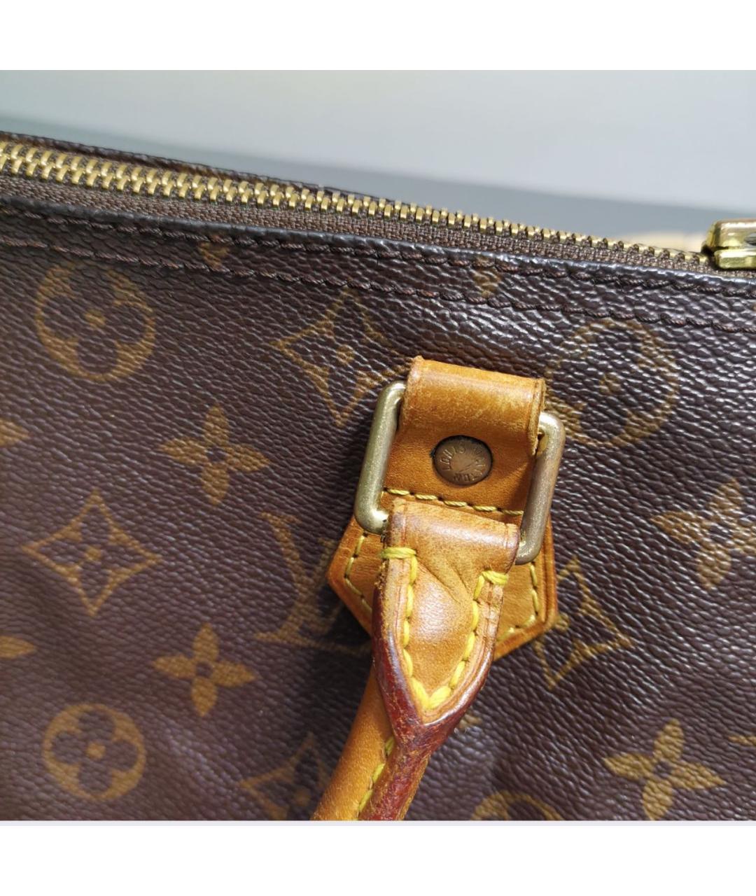 LOUIS VUITTON Коричневая канва сумка с короткими ручками, фото 7