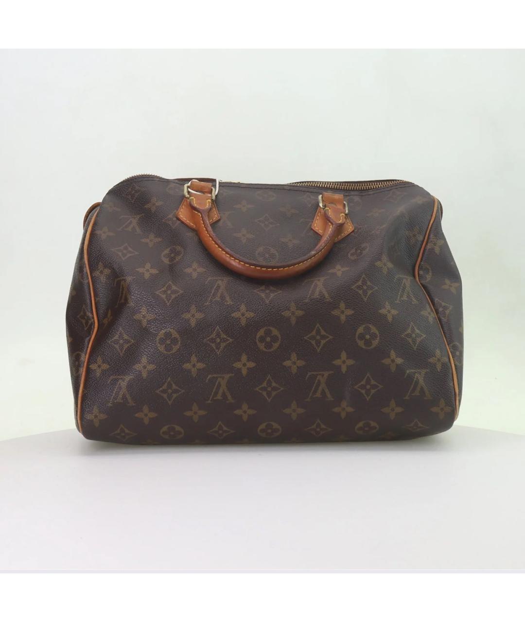 LOUIS VUITTON Коричневая канва сумка с короткими ручками, фото 9