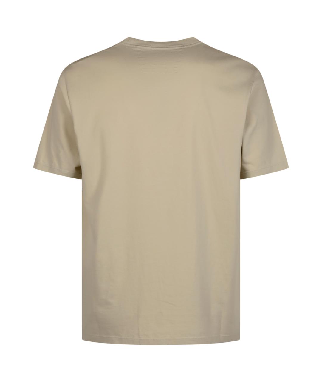 CP COMPANY Бежевая хлопковая футболка, фото 2