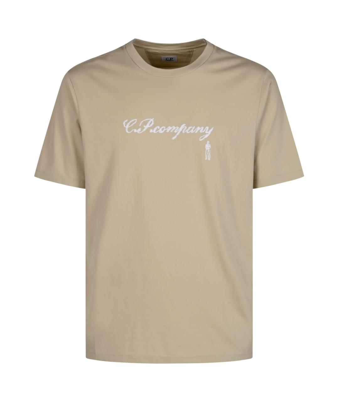 CP COMPANY Бежевая хлопковая футболка, фото 1