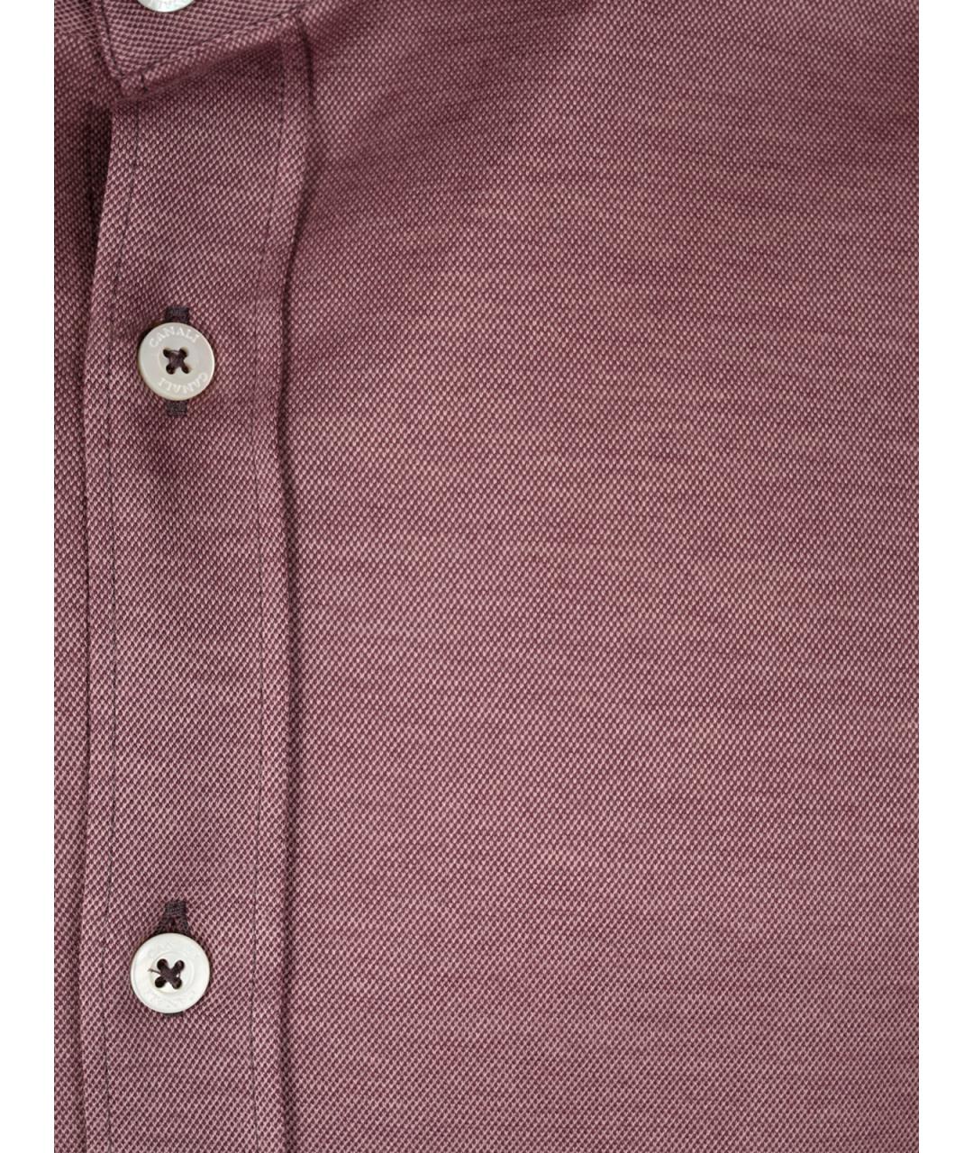 CANALI Коричневая хлопко-лиоцелловая классическая рубашка, фото 3