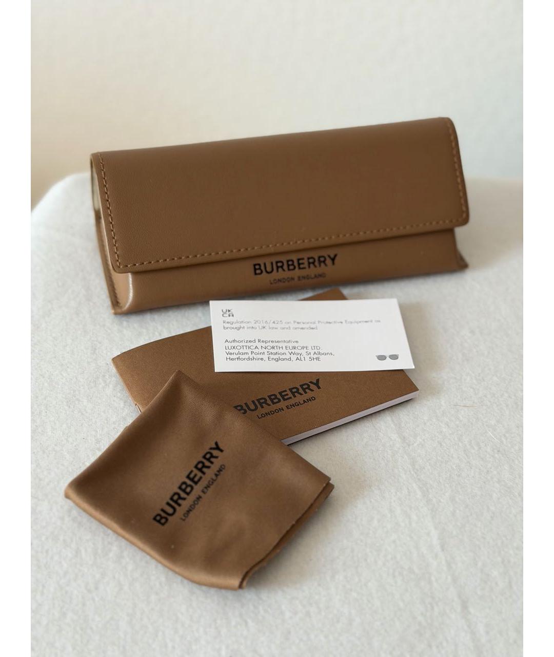 BURBERRY Золотые металлические солнцезащитные очки, фото 4