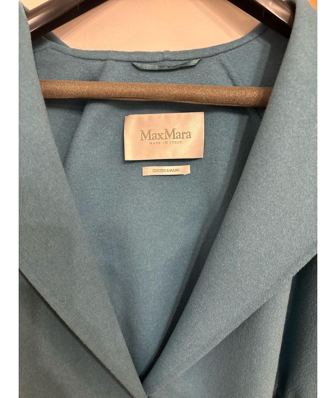 MAX MARA Бирюзовое шерстяное пальто, фото 4