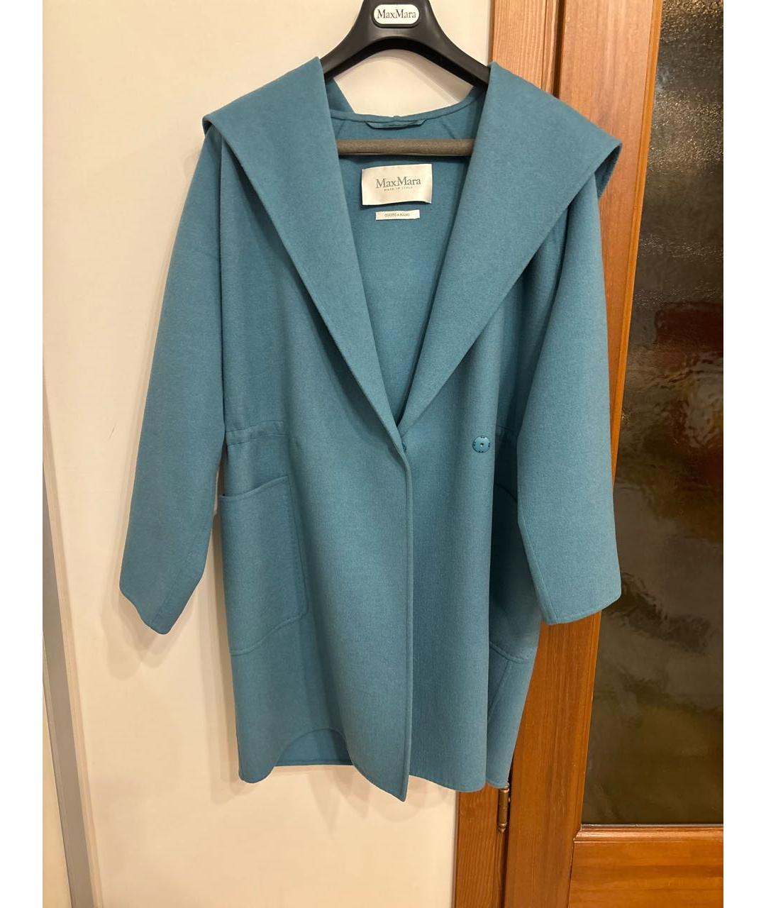 MAX MARA Бирюзовое шерстяное пальто, фото 5