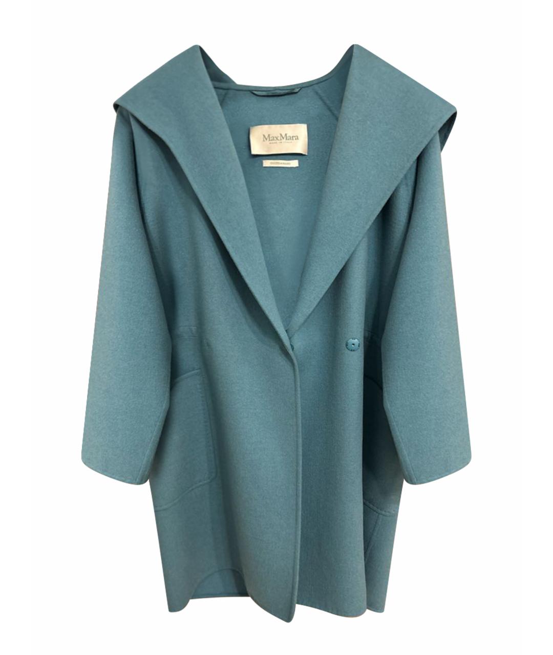 MAX MARA Бирюзовое шерстяное пальто, фото 1