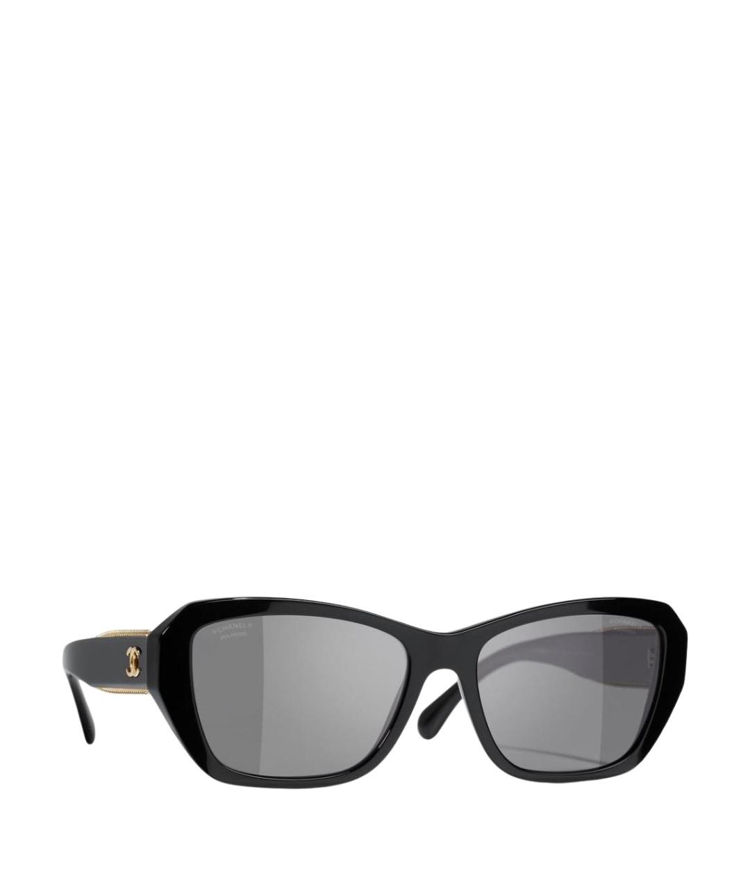 CHANEL Черные пластиковые солнцезащитные очки, фото 1