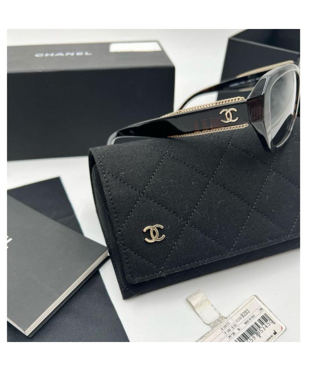 CHANEL Черные пластиковые солнцезащитные очки, фото 2