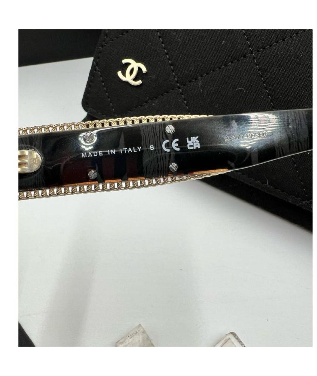 CHANEL Черные пластиковые солнцезащитные очки, фото 6