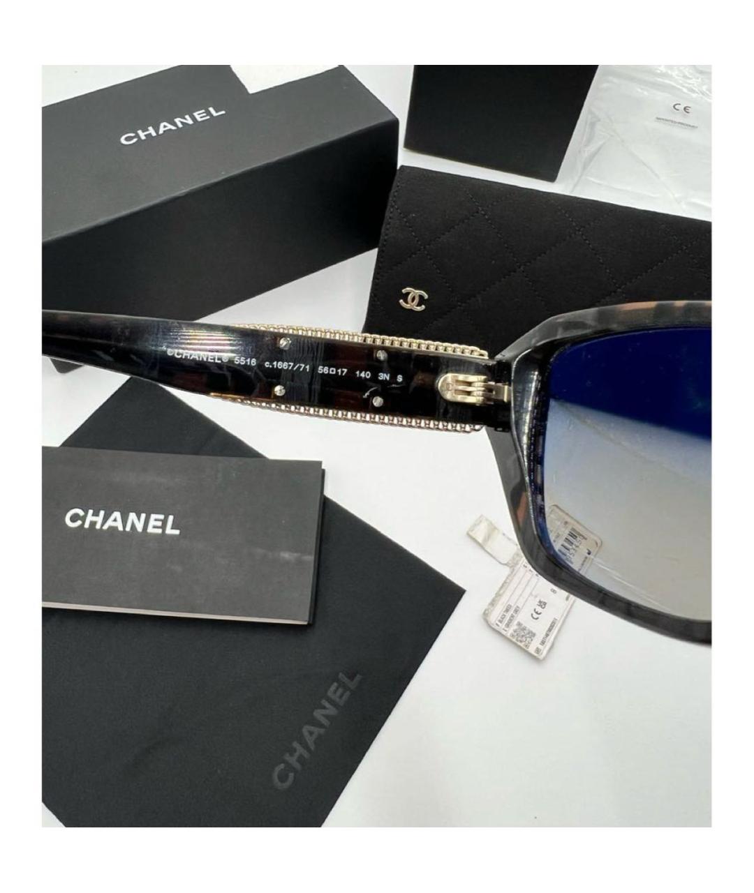 CHANEL Черные пластиковые солнцезащитные очки, фото 7