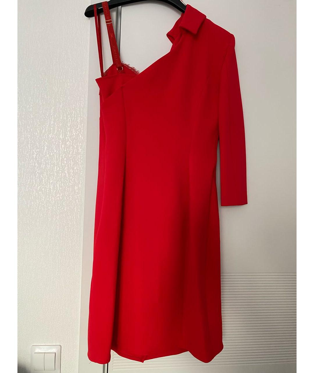 ELISABETTA FRANCHI Красное полиэстеровое коктейльное платье, фото 2