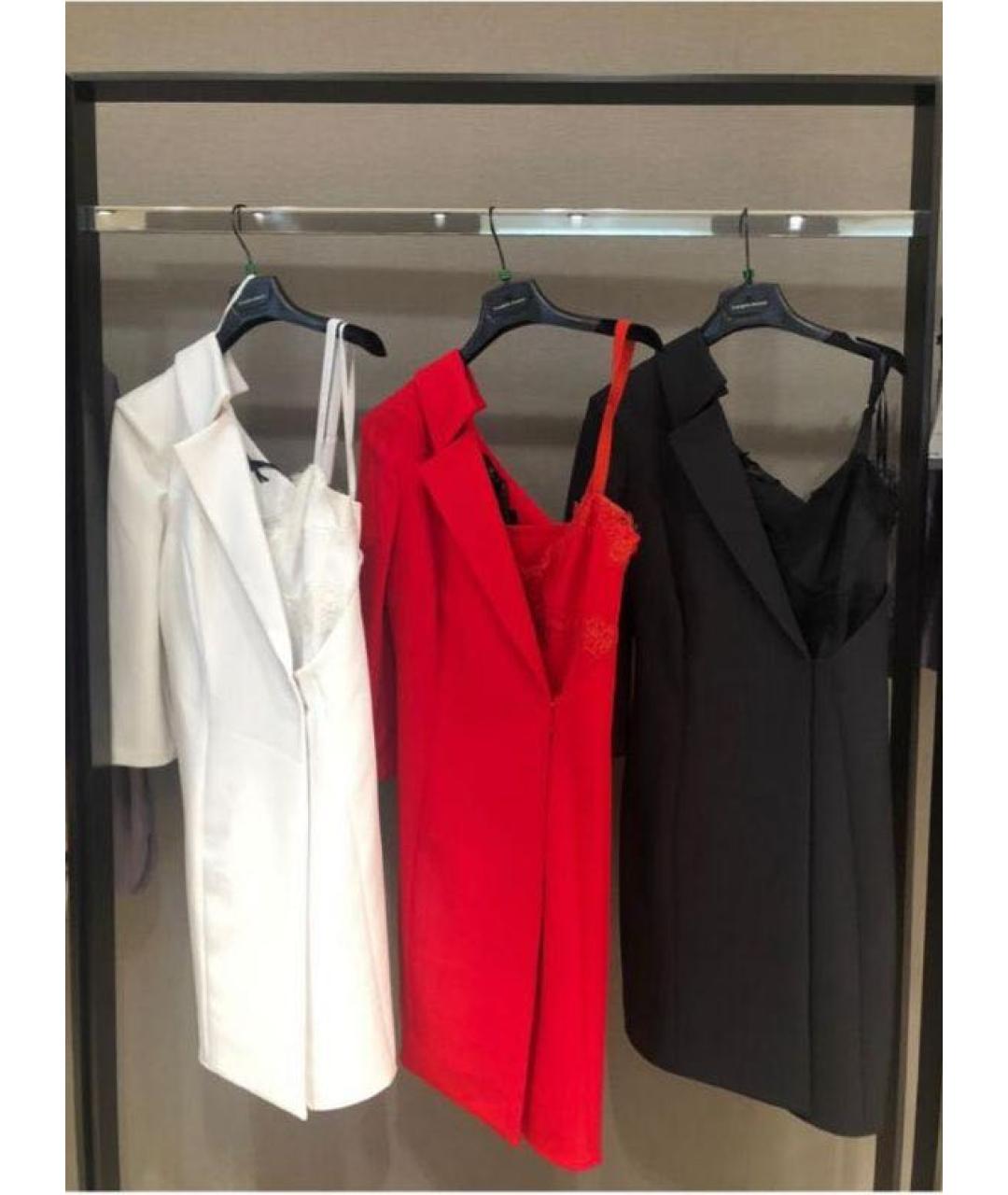 ELISABETTA FRANCHI Красное полиэстеровое коктейльное платье, фото 7