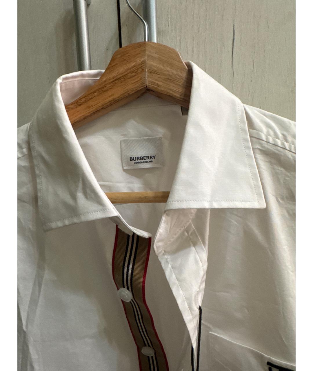 BURBERRY Белая хлопковая классическая рубашка, фото 3