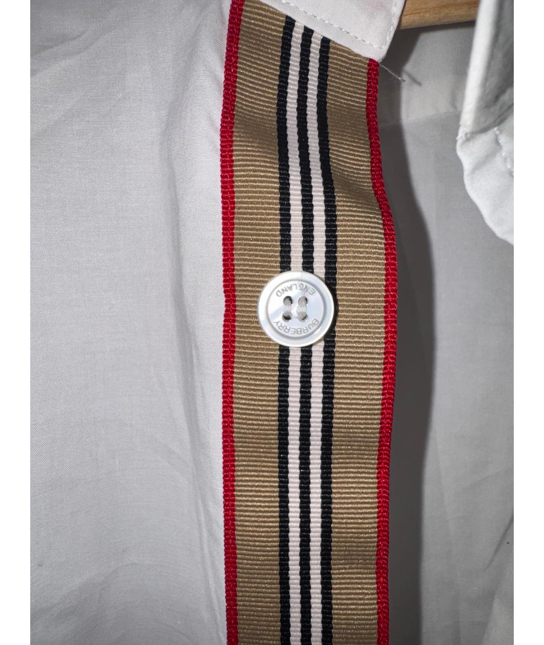 BURBERRY Белая хлопковая классическая рубашка, фото 4