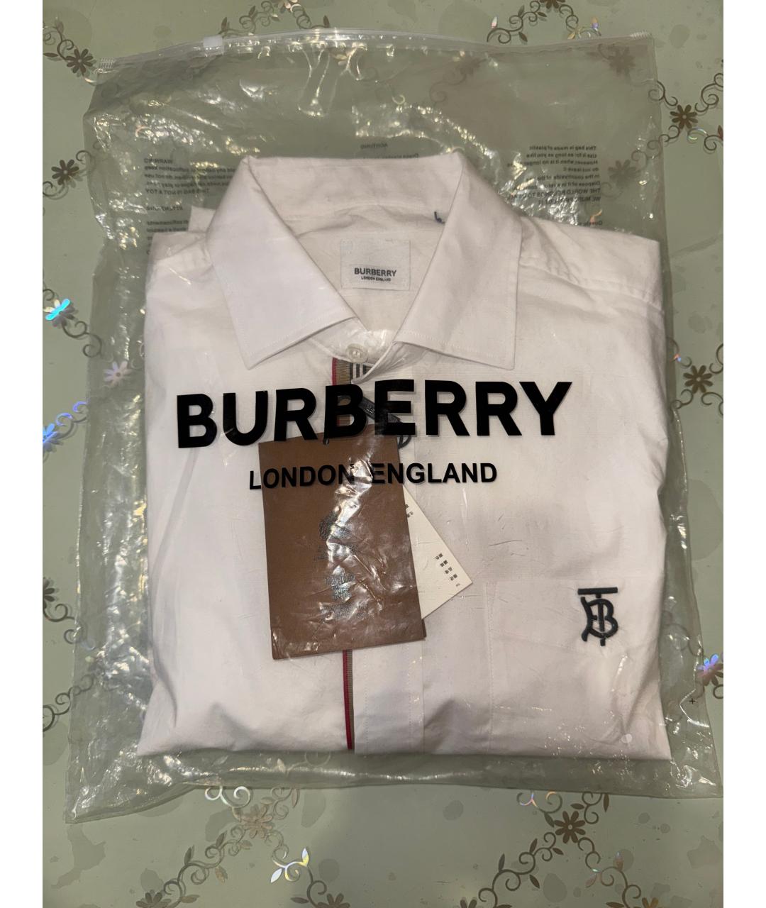 BURBERRY Белая хлопковая классическая рубашка, фото 6