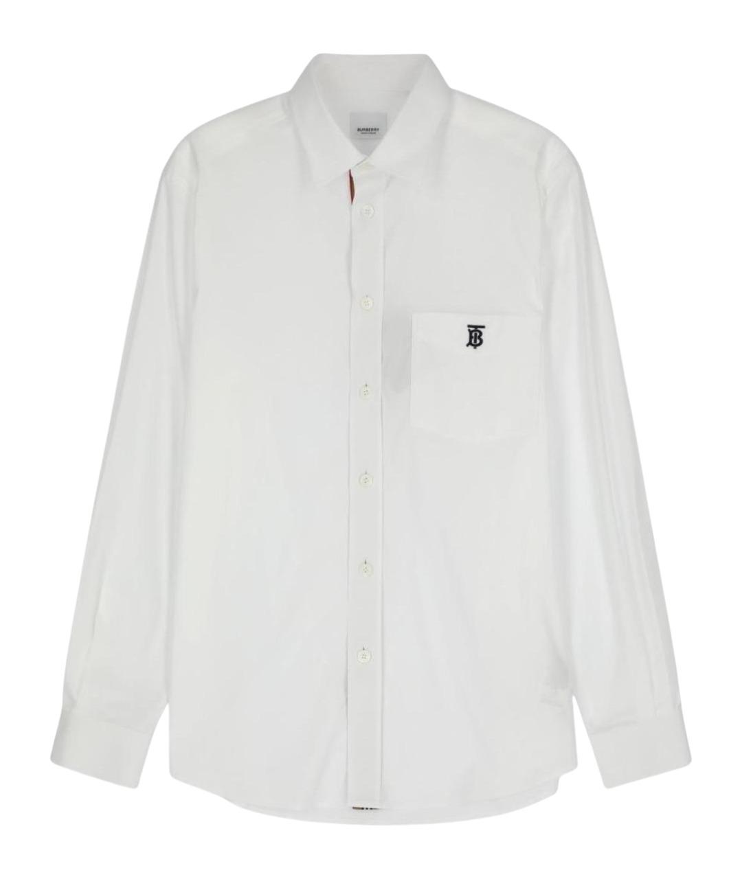 BURBERRY Белая хлопковая классическая рубашка, фото 1