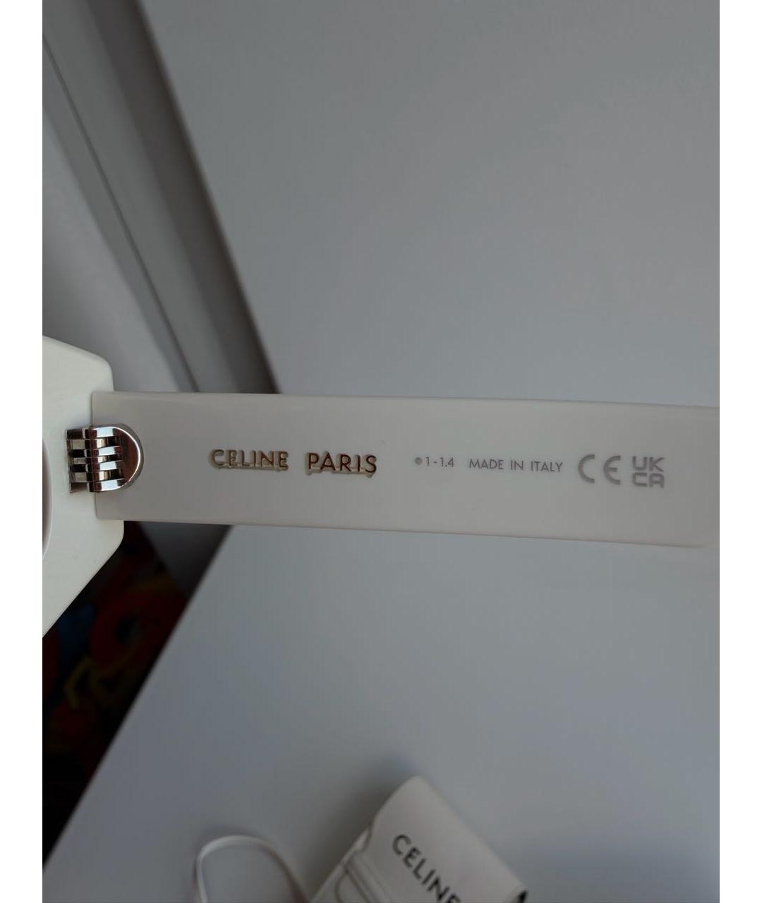 CELINE Белые пластиковые солнцезащитные очки, фото 3