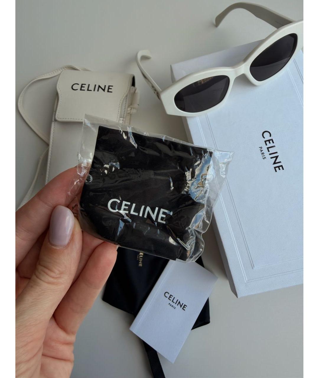 CELINE Белые пластиковые солнцезащитные очки, фото 5