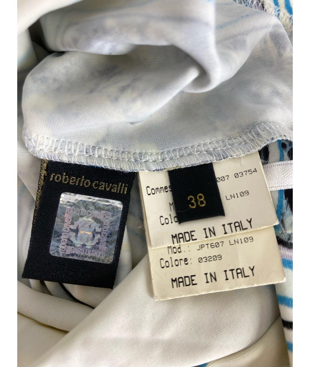 ROBERTO CAVALLI Голубая полиамидовая майка, фото 4