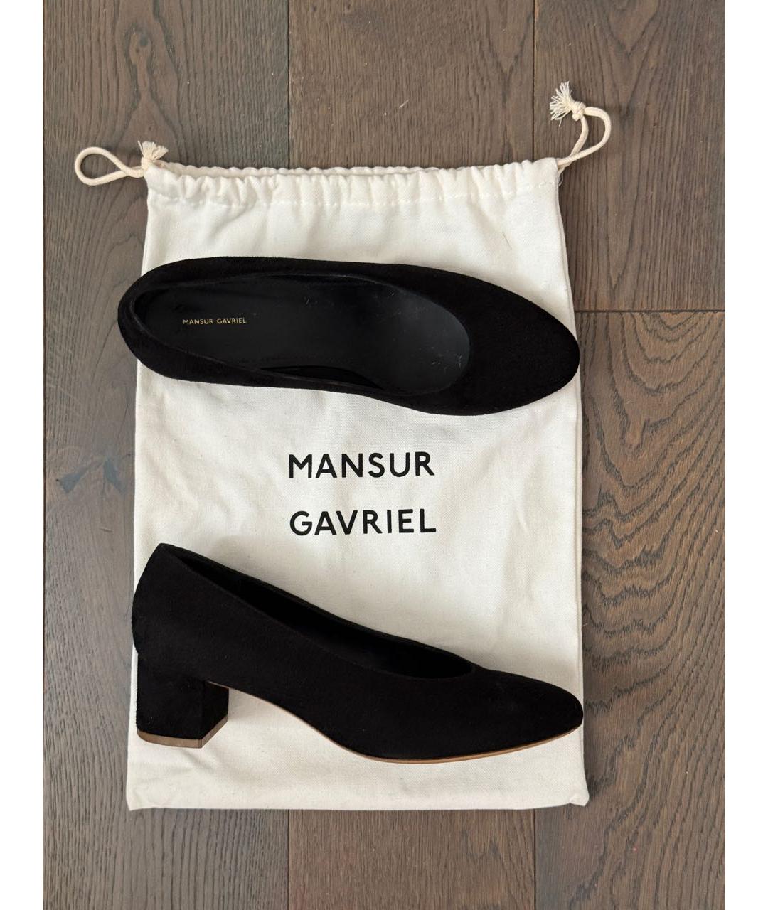 MANSUR GAVRIEL Черные замшевые туфли, фото 9