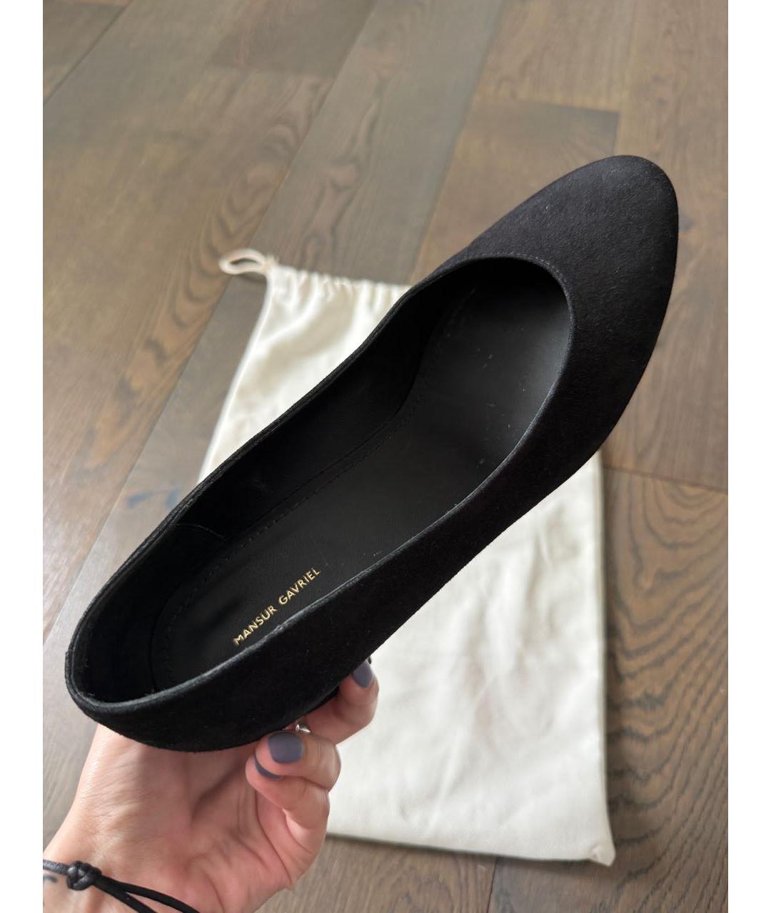 MANSUR GAVRIEL Черные замшевые туфли, фото 3