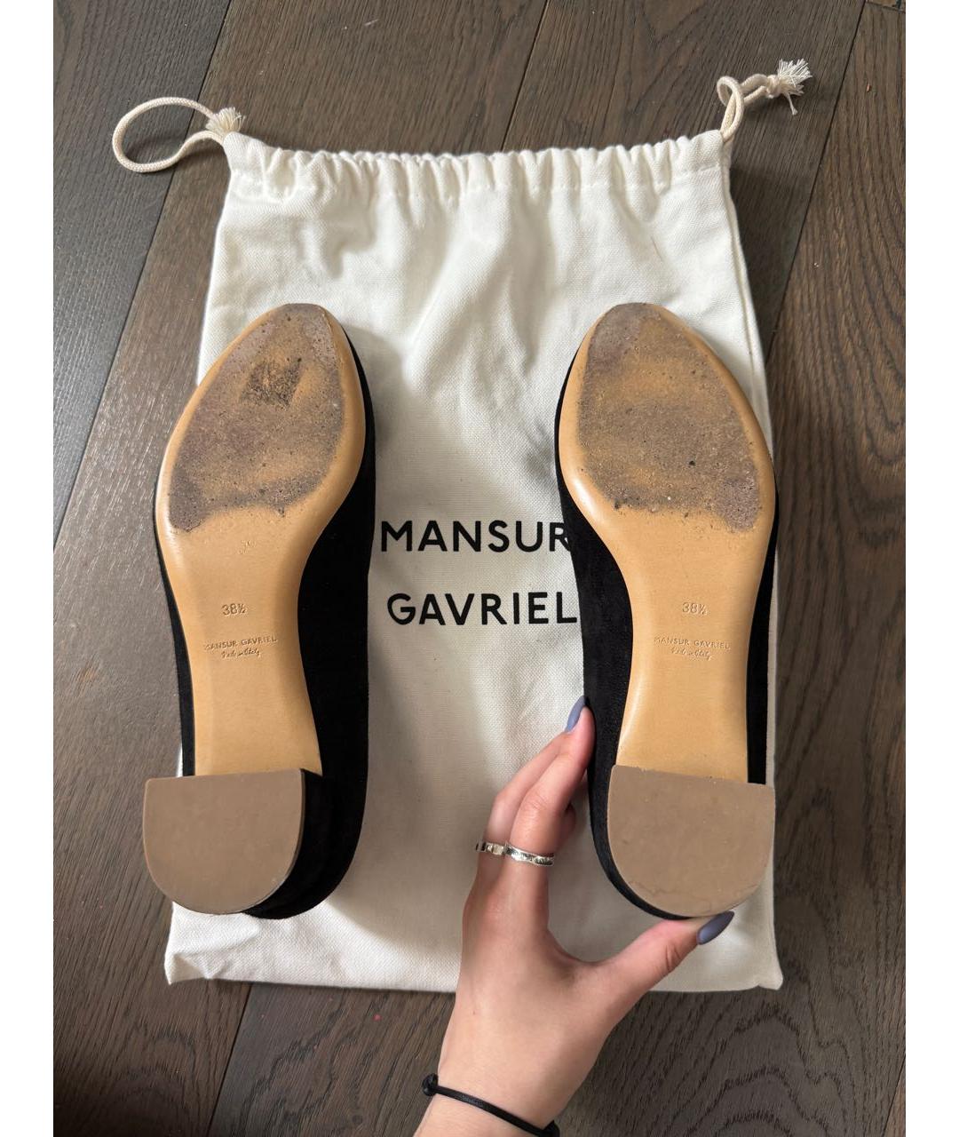 MANSUR GAVRIEL Черные замшевые туфли, фото 4