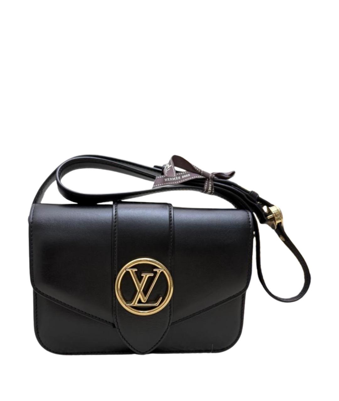 LOUIS VUITTON Черная кожаная сумка через плечо, фото 1