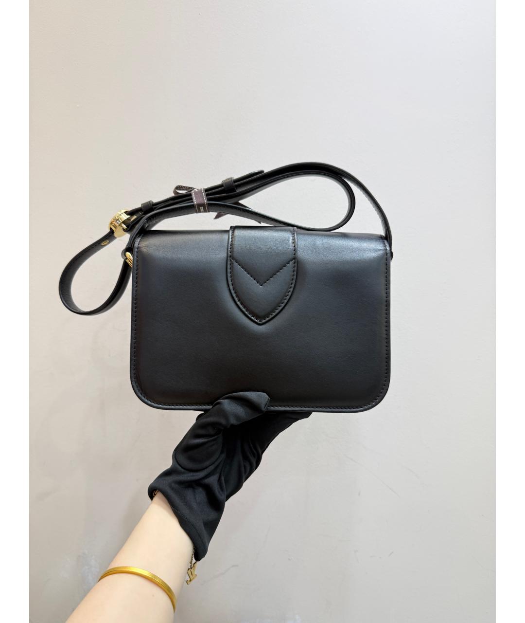LOUIS VUITTON Черная кожаная сумка через плечо, фото 3