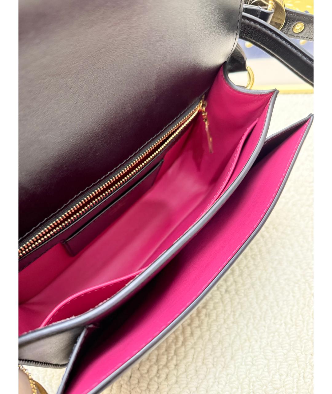 LOUIS VUITTON Черная кожаная сумка через плечо, фото 7