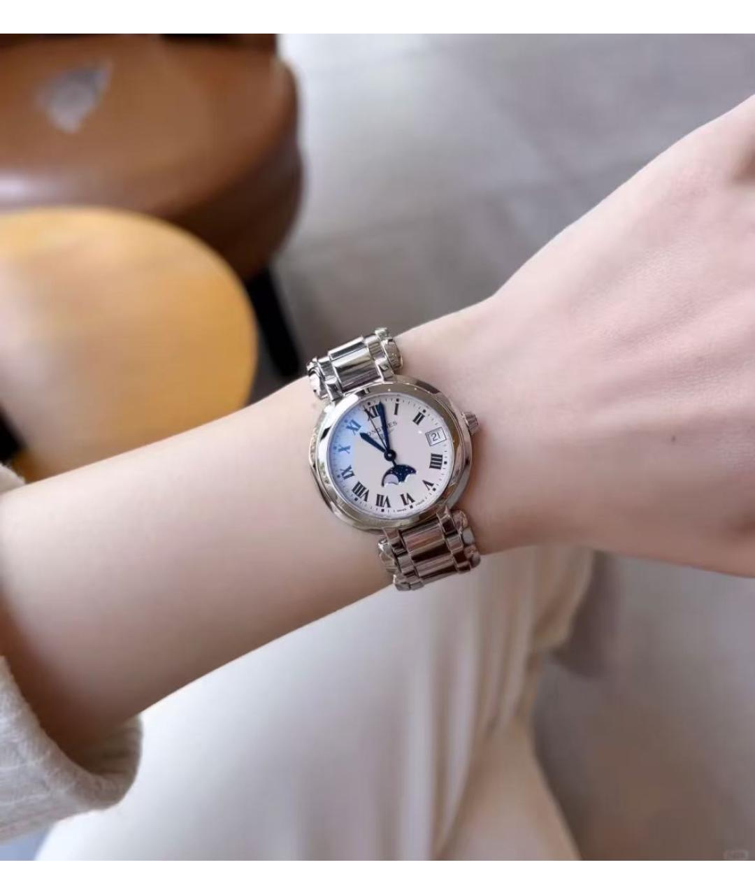 LONGINES Белые стальные часы, фото 5