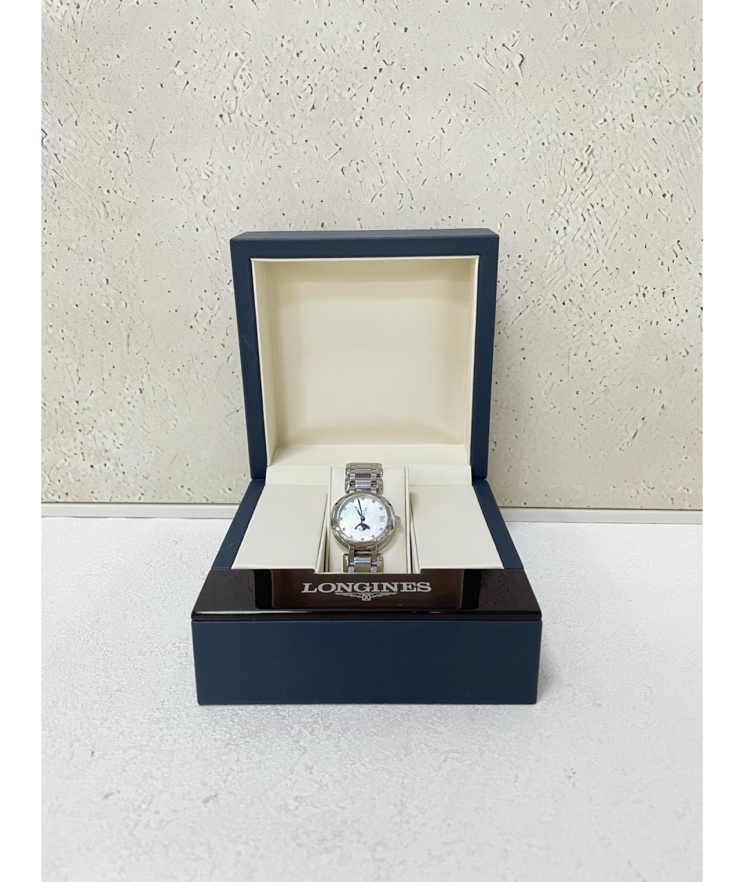LONGINES Белые стальные часы, фото 3