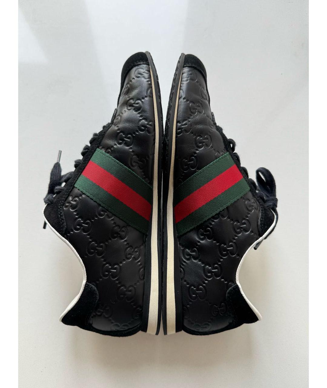 GUCCI Черные кожаные кеды, фото 5