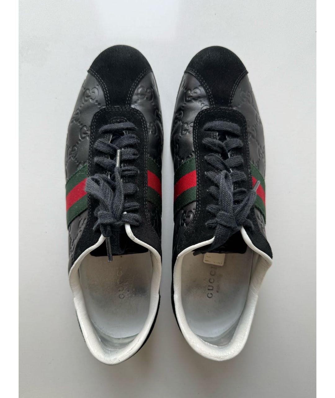 GUCCI Черные кожаные кеды, фото 3