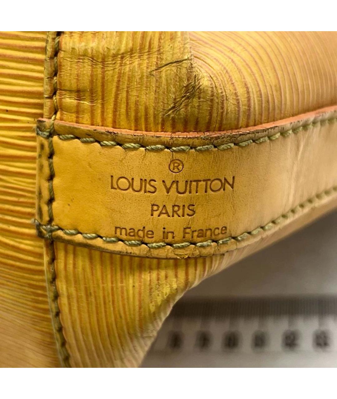 LOUIS VUITTON Желтая кожаная сумка тоут, фото 5