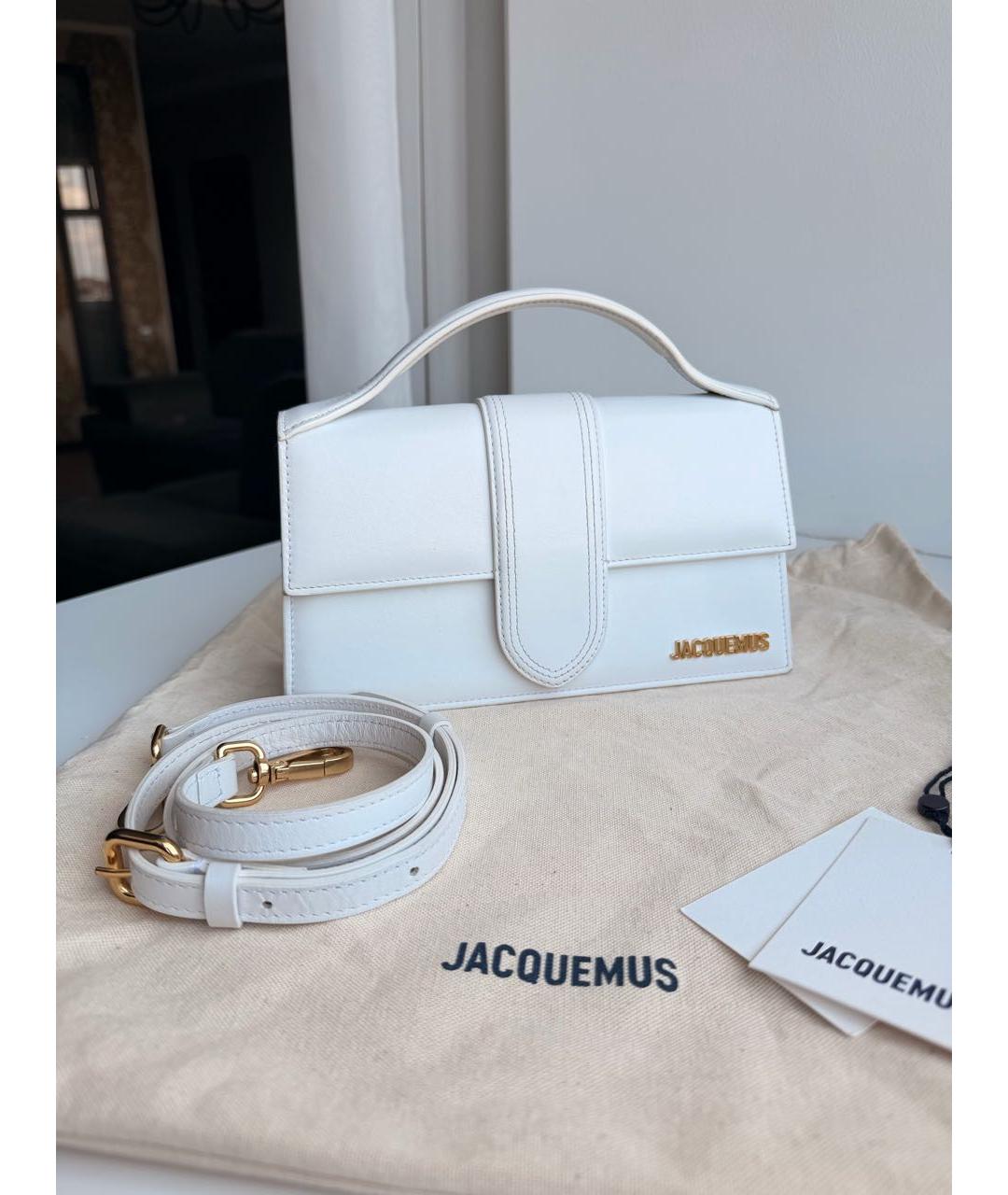 JACQUEMUS Белая кожаная сумка через плечо, фото 8