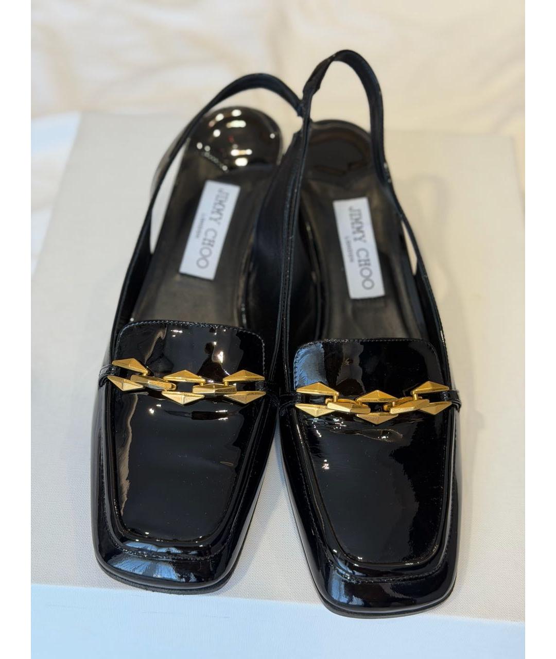 JIMMY CHOO Черные туфли из лакированной кожи, фото 3
