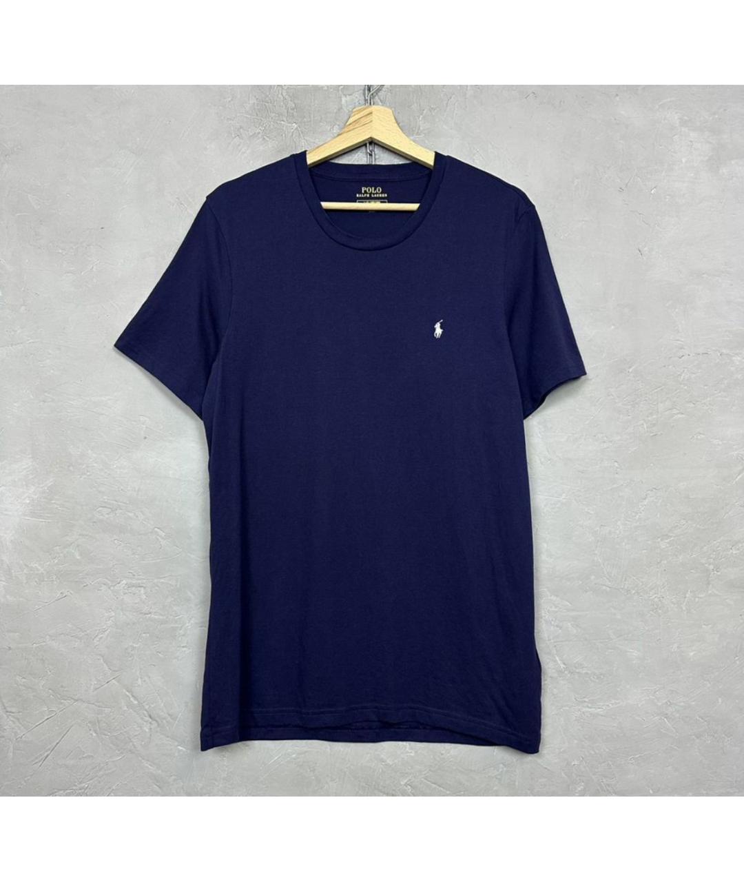 POLO RALPH LAUREN Темно-синяя хлопковая футболка, фото 5