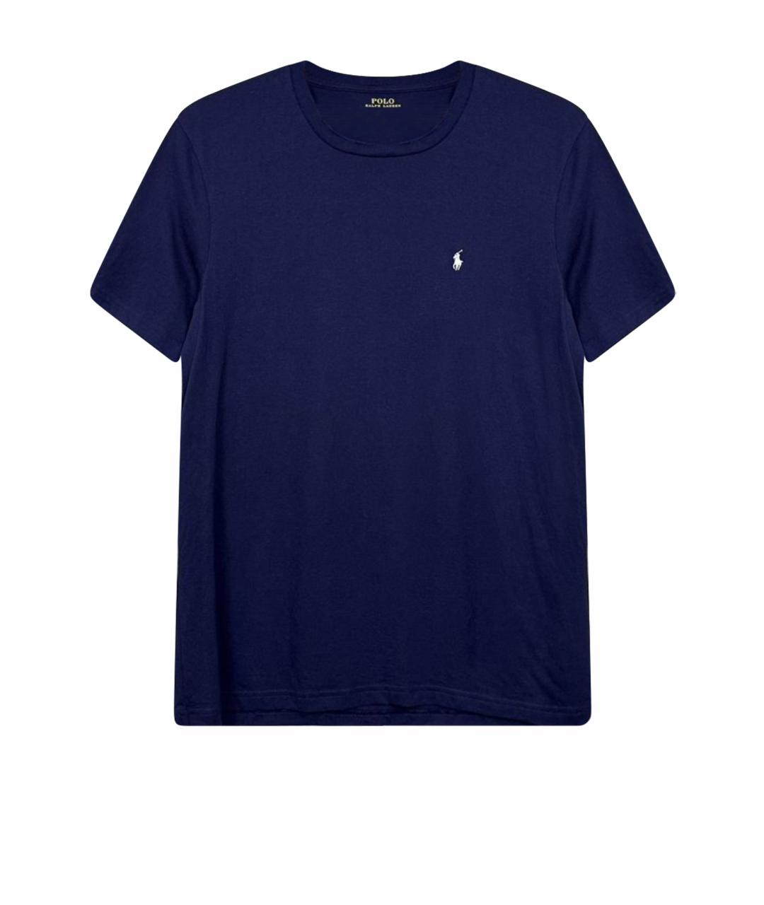 POLO RALPH LAUREN Темно-синяя хлопковая футболка, фото 1