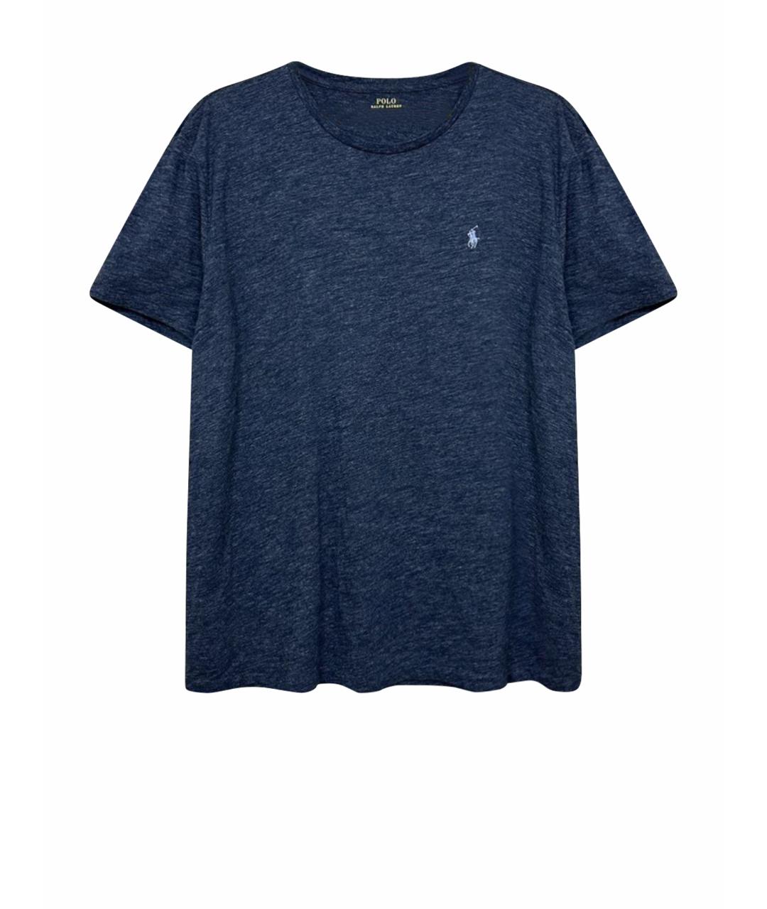 POLO RALPH LAUREN Темно-синяя хлопковая футболка, фото 1