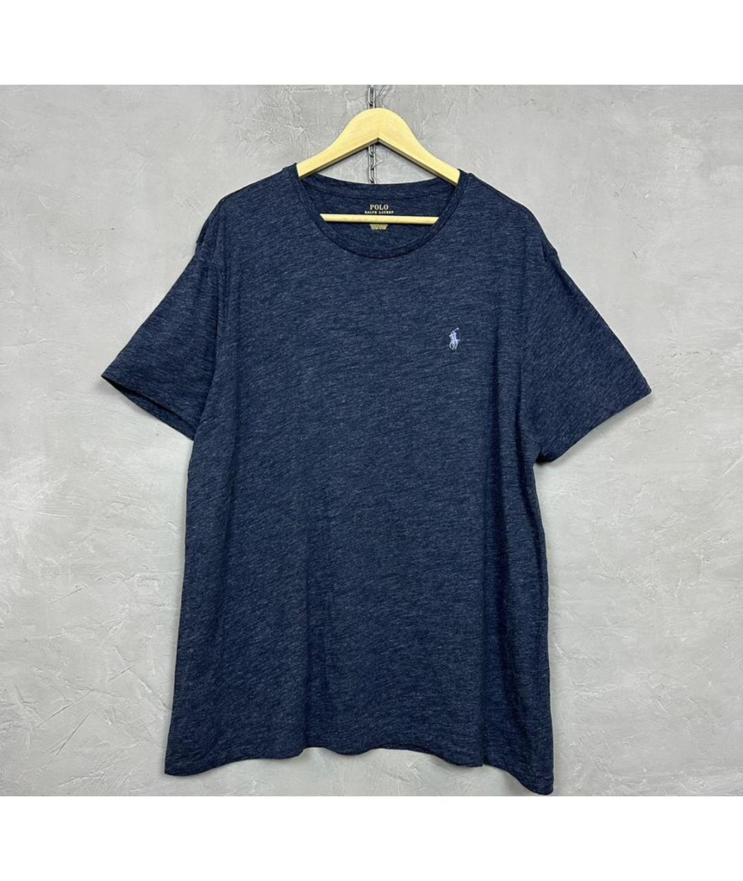 POLO RALPH LAUREN Темно-синяя хлопковая футболка, фото 6